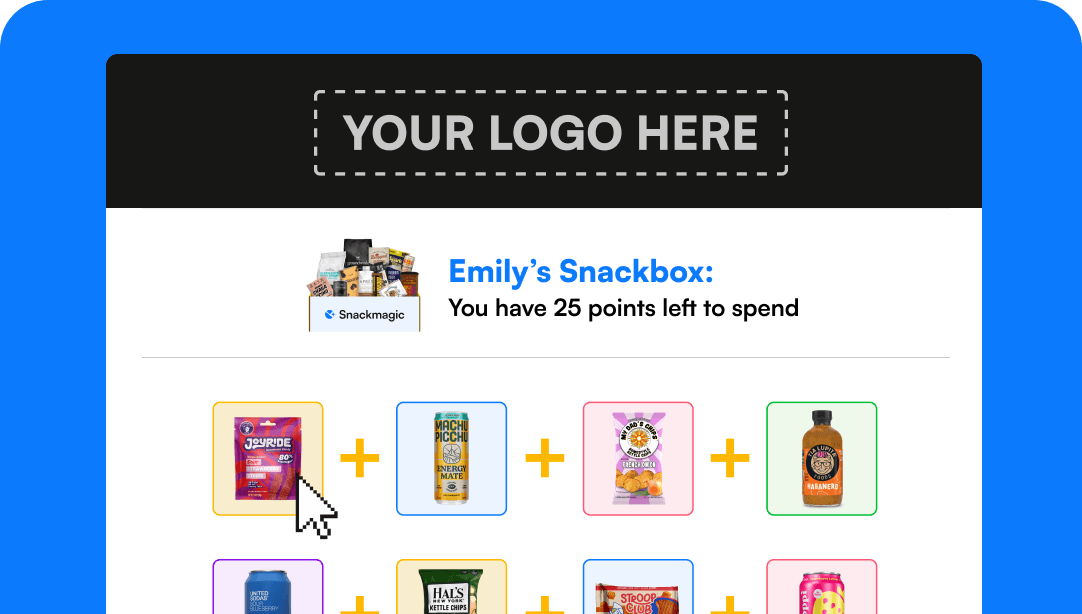 Branded snack redemption page