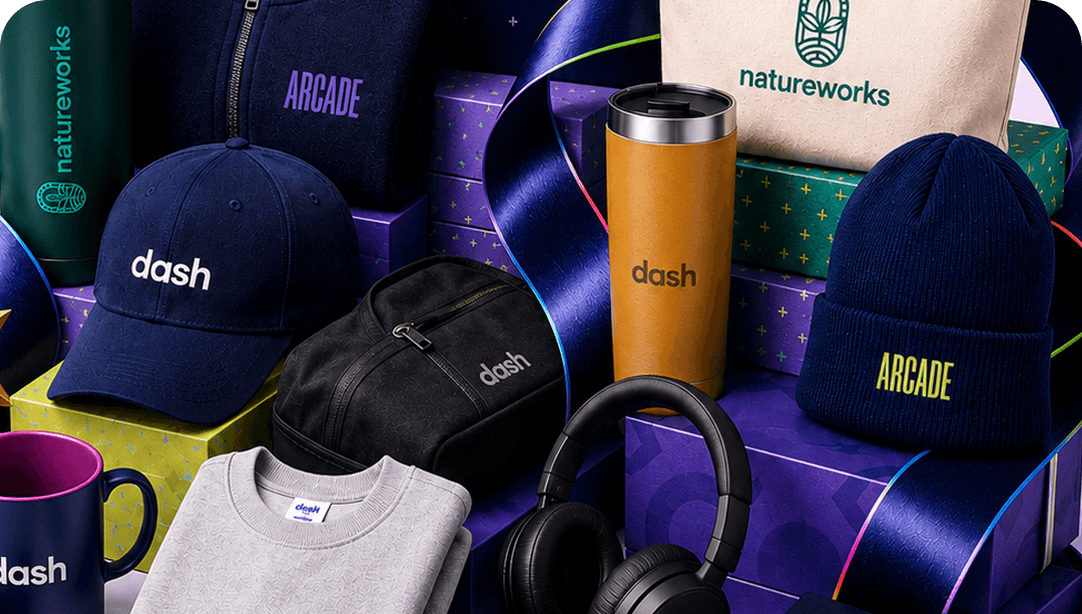 Branded swag in a snack box