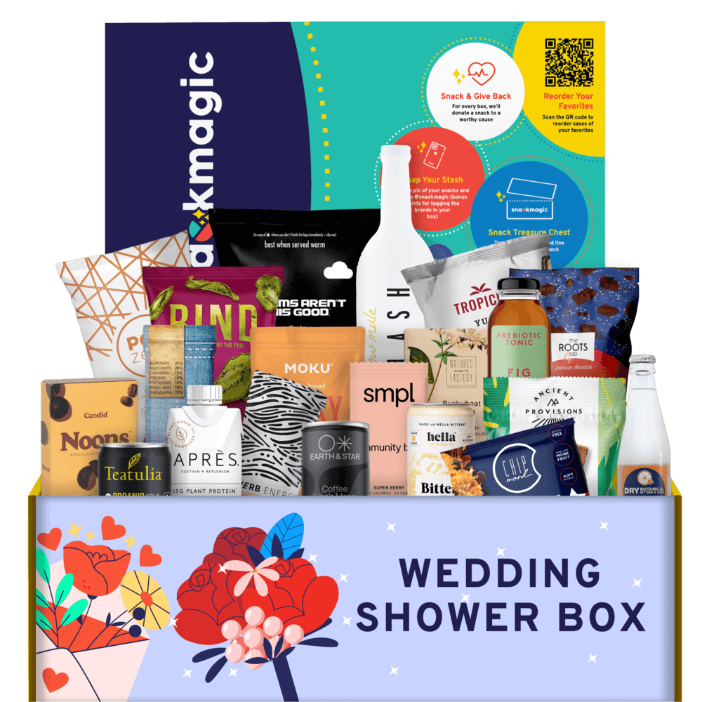 A huge SnackMagic gift hamper full of snacks, treats and sips around the theme of a Wedding Shower. 